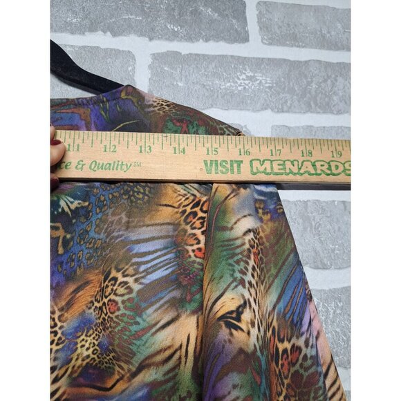 Cotton‎ Bleu Womens Tiger Jungle Print Pullover Balloon Sleeve Blouse Size 1X - Picture 10 of 12